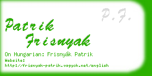 patrik frisnyak business card